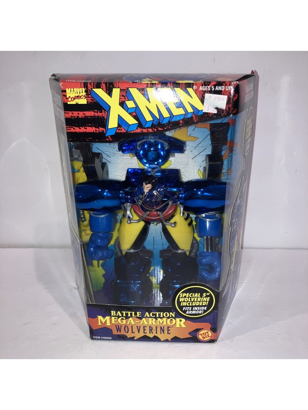 VINTAGE 1996 BATTLE ACTION MEGA-ARMOR WOLVERINE TOYBIZ MARVEL COMICS NEW